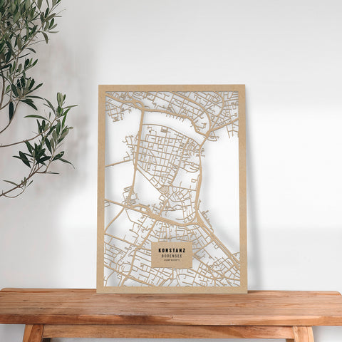 Dein Stadtplan aus Holz - Größe M