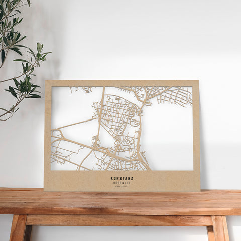 Dein Stadtplan aus Holz - Größe M