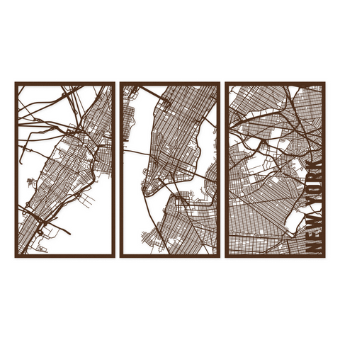 NEW YORK Stadtplan aus Holz