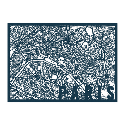 PARIS Stadtplan aus Holz