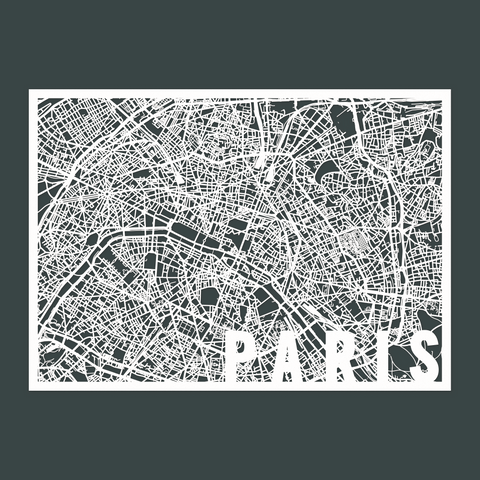 PARIS Stadtplan aus Holz