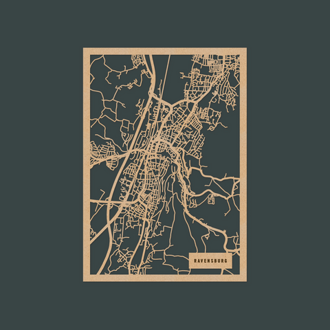 RAVENSBURG Stadtplan aus Holz