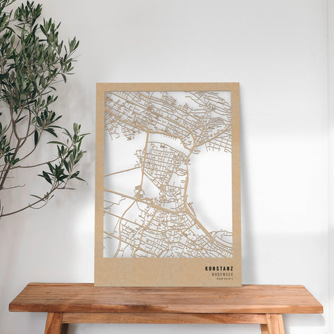 Dein Stadtplan aus Holz - Größe L
